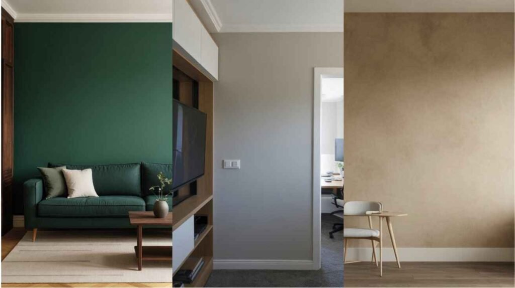 Various painting services including residential walls, commercial spaces, and texture applications.